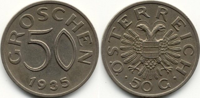 Austria 50 groschen 1935